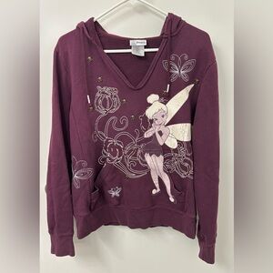 Disneyland Resort Vintage Tinkerbell Pullover Hoodie w/ Metal Skull Accents